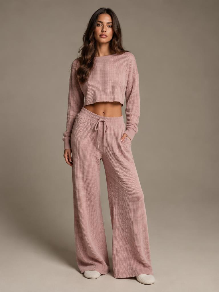 Waffle Knit Lounge Set