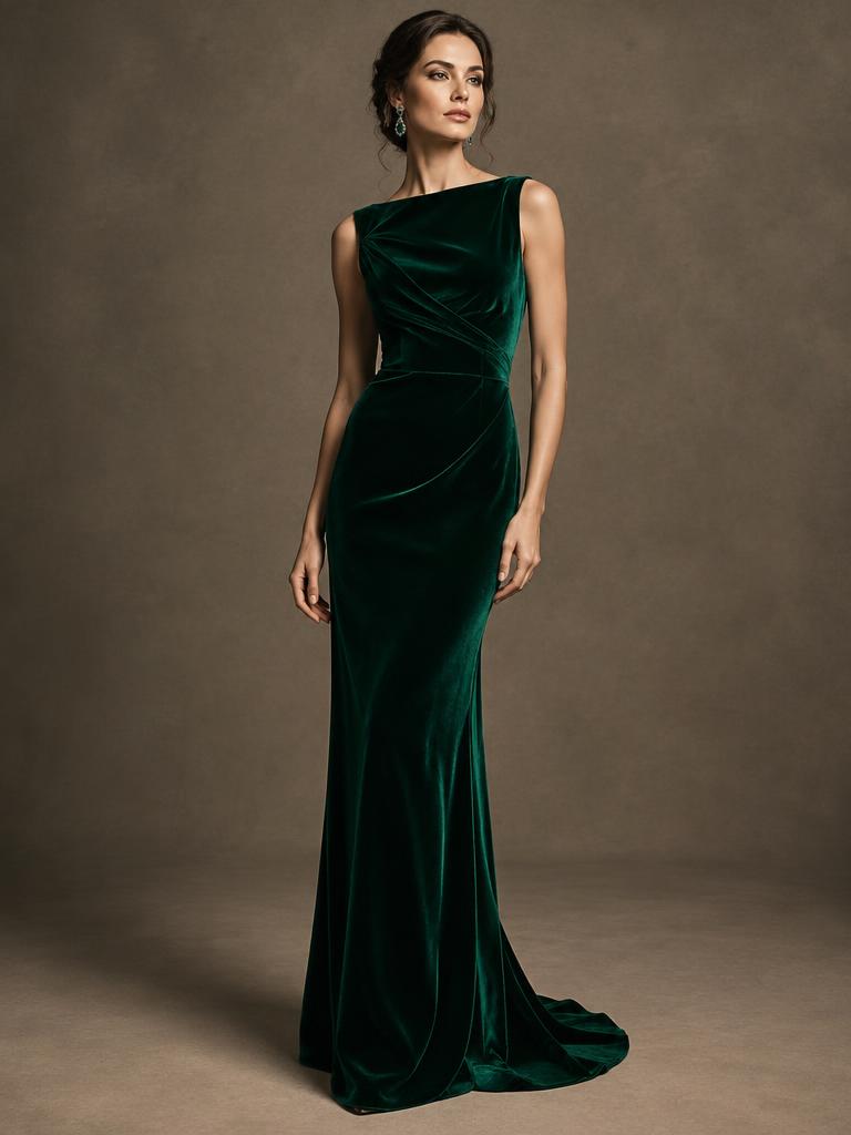 Opera Velvet Column Gown