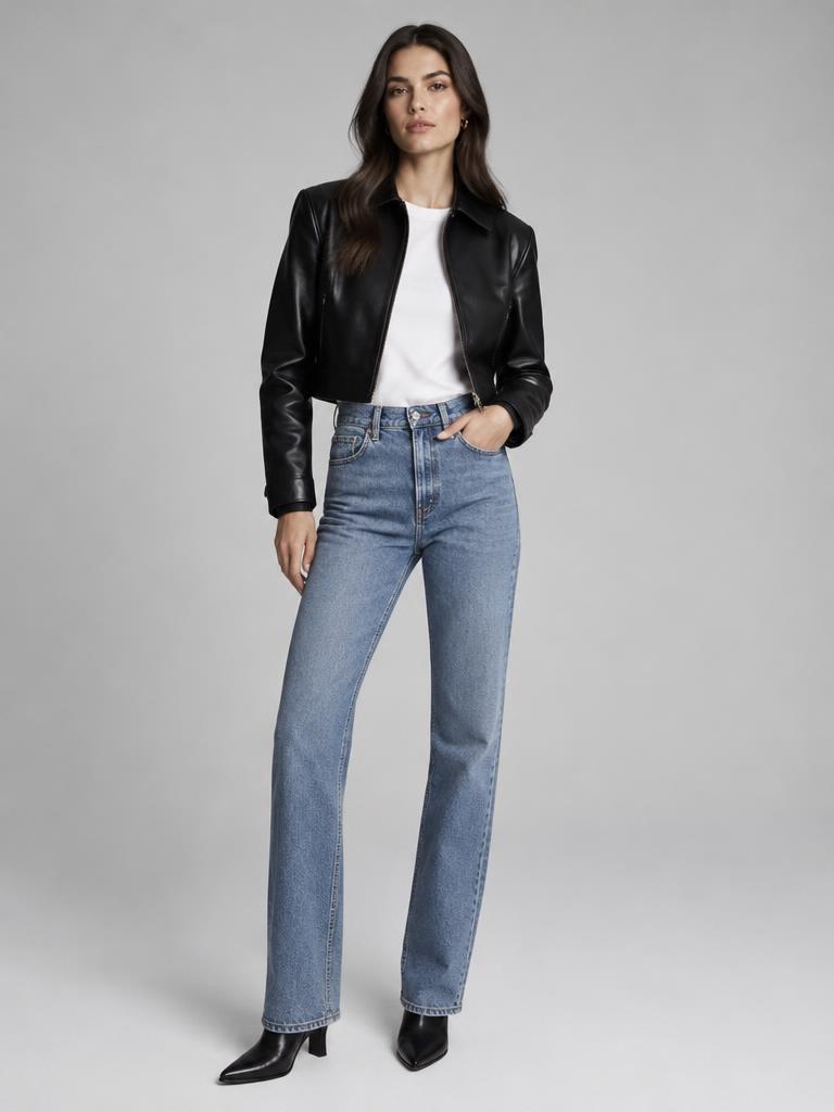 Cropped Leather Jacket