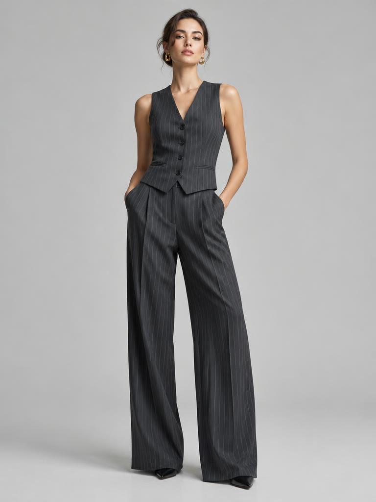 Pinstripe Waistcoat Set